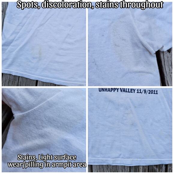 Penn State Happy Valley Tshirt White Unhappy Valley Coach Joe Paterno Football L - Picture 6 of 10